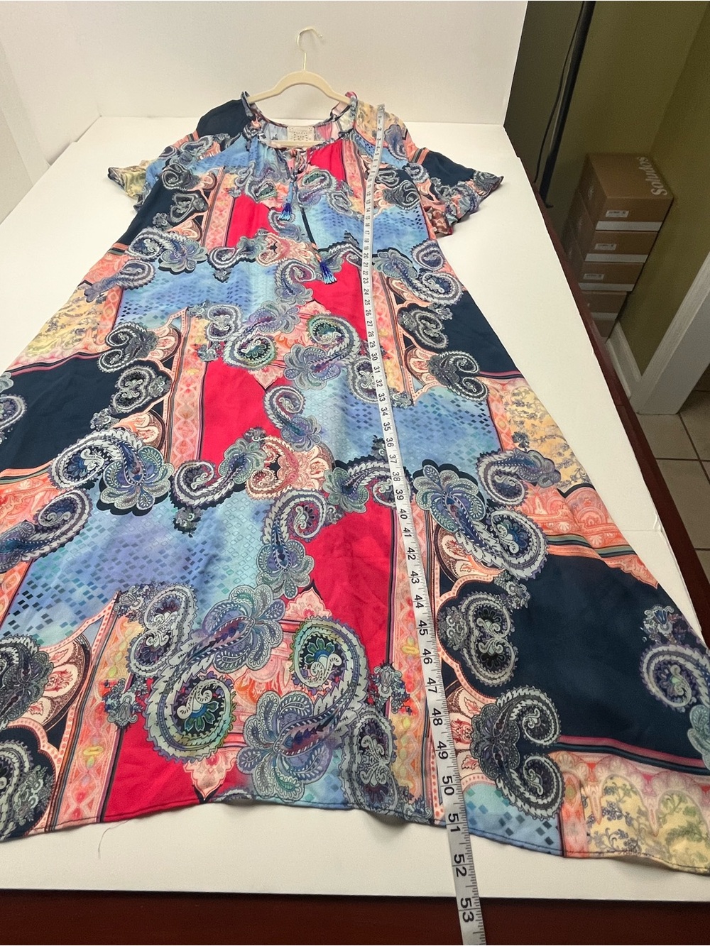Johnny Was Jade Cordelia Easy Midi Dress Boho Paisley Multicolor Large FLAW - Picture 7 of 12